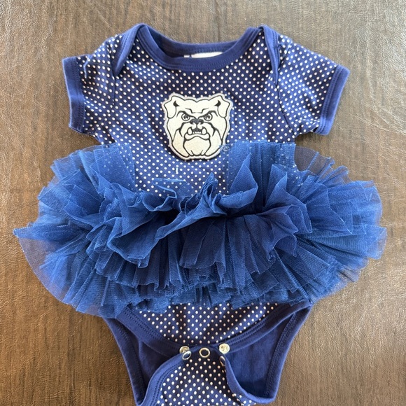 Two Feet Ahead Other - Butler University Bulldog Blue Polka Dot Baby Onesie with Tutu Sz Newborn